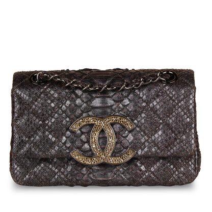 Chanel Python Single Flap Bag - Embellished Crystal