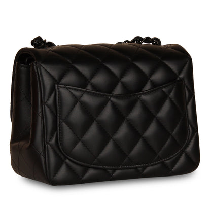 Chanel Classic Flap Lambskin Black Shoulder Bag Style 224