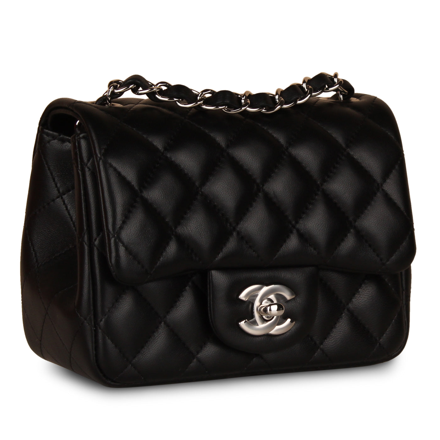 Chanel Classic Flap Lambskin Black Shoulder Bag Style 225