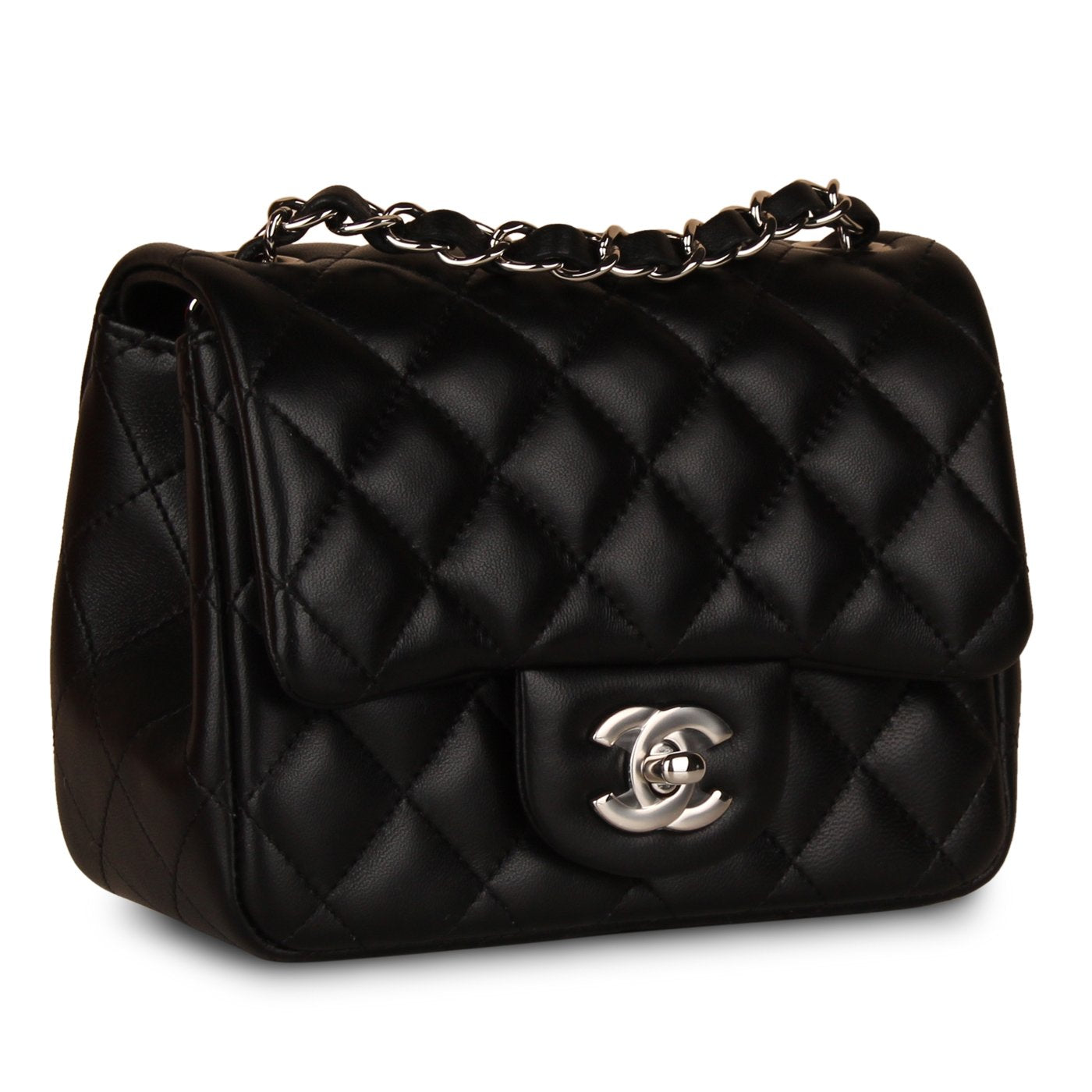 Chanel Classic Flap Lambskin Black Shoulder Bag Style 220
