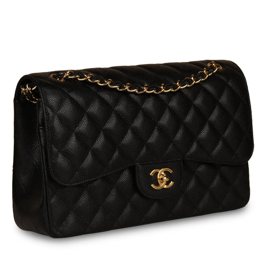 Chanel Classic Flap Caviar Black Shoulder Bag Style 23