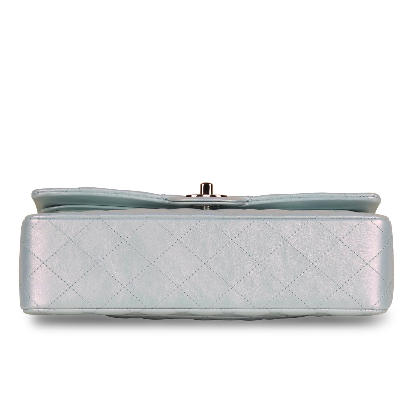 Chanel Classic Flap Lambskin Silver Shoulder Bag Style 18