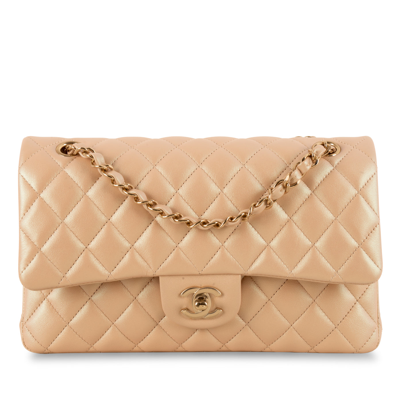 Chanel Classic Flap Lambskin Gold Shoulder Bag Style 36