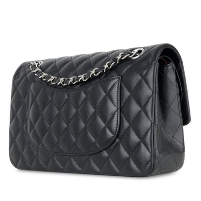 Chanel Classic Flap Lambskin Black Shoulder Bag Style 116