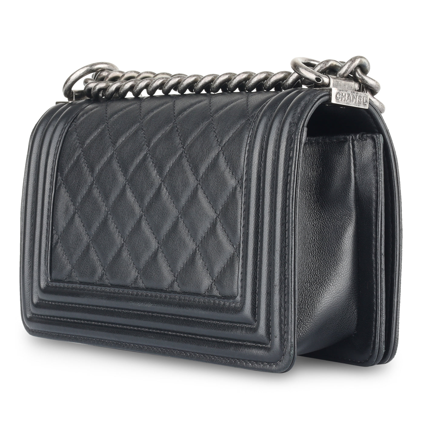 Chanel Boy Bag Lambskin Black Shoulder Bag Style 36