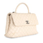 Chanel Coco Handle Caviar Cream Shoulder Bag
