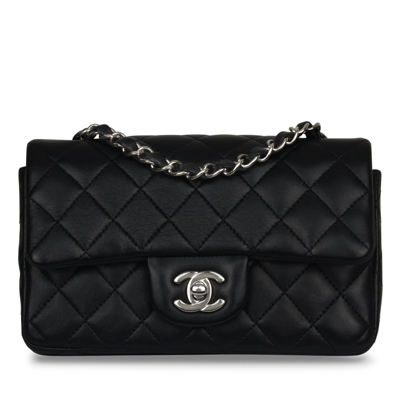 Chanel Classic Flap Lambskin Black Shoulder Bag Style 168