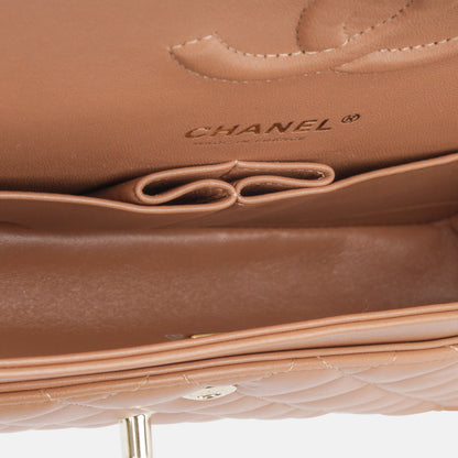 Chanel Classic Flap Lambskin Brown Shoulder Bag Lambskin