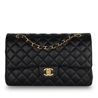 Chanel Classic Flap Lambskin Black Shoulder Bag Style 113