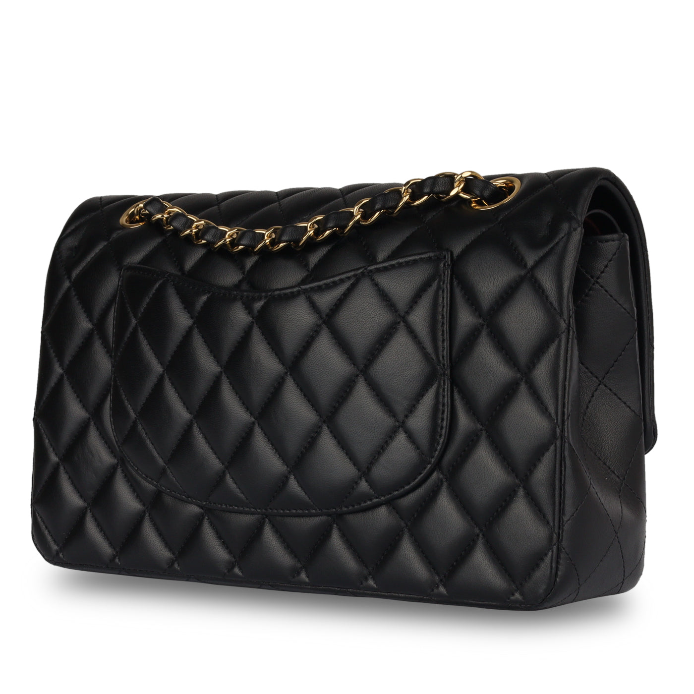 Chanel Classic Flap Lambskin Black Shoulder Bag Style 113