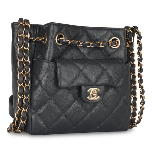 Chanel Gabrielle Caviar Black Shoulder Bag