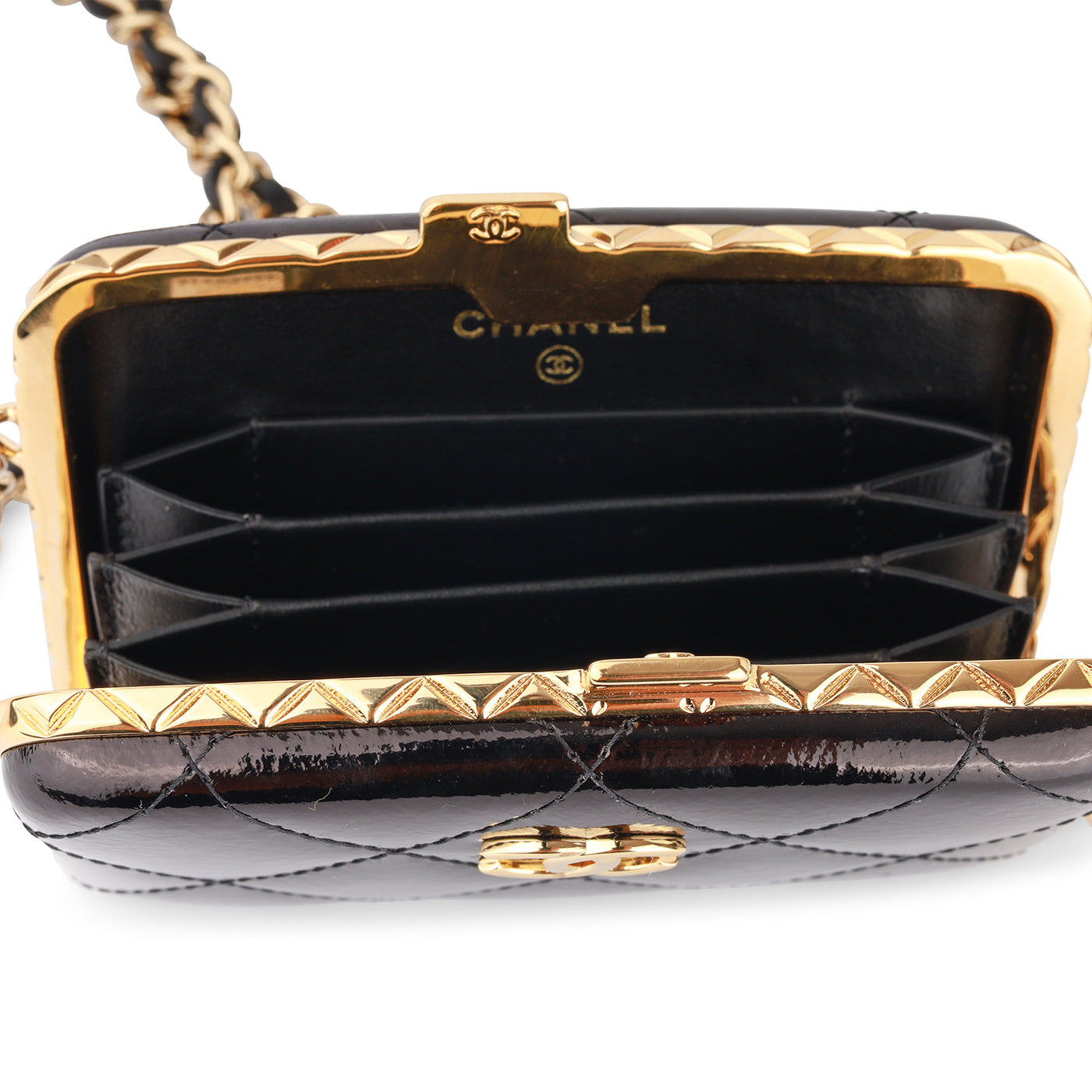 Chanel Patent Leather Black Handbag Patent Leather