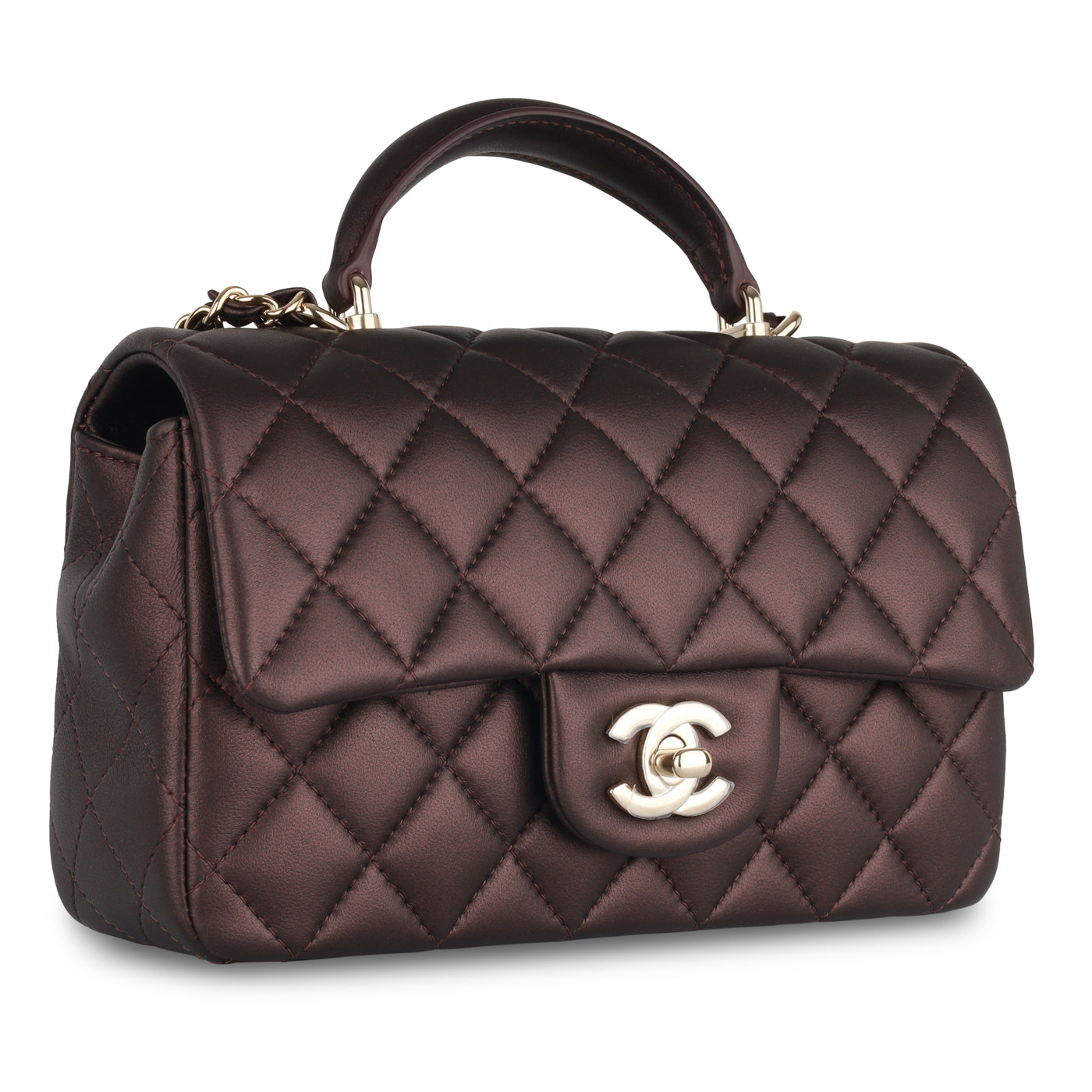 Chanel Classic Flap Lambskin Brown Shoulder Bag Style 6