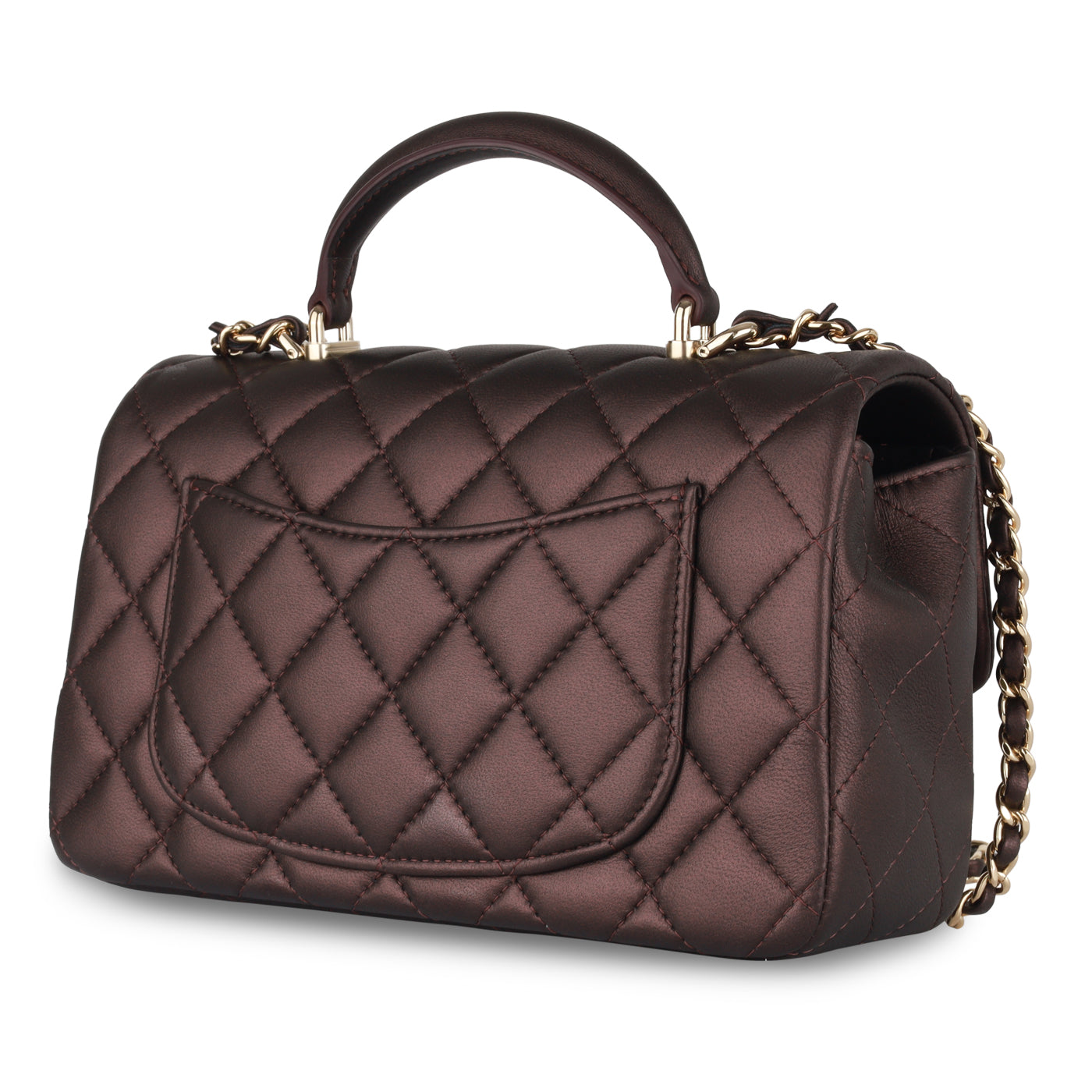 Chanel Classic Flap Lambskin Brown Shoulder Bag Style 6