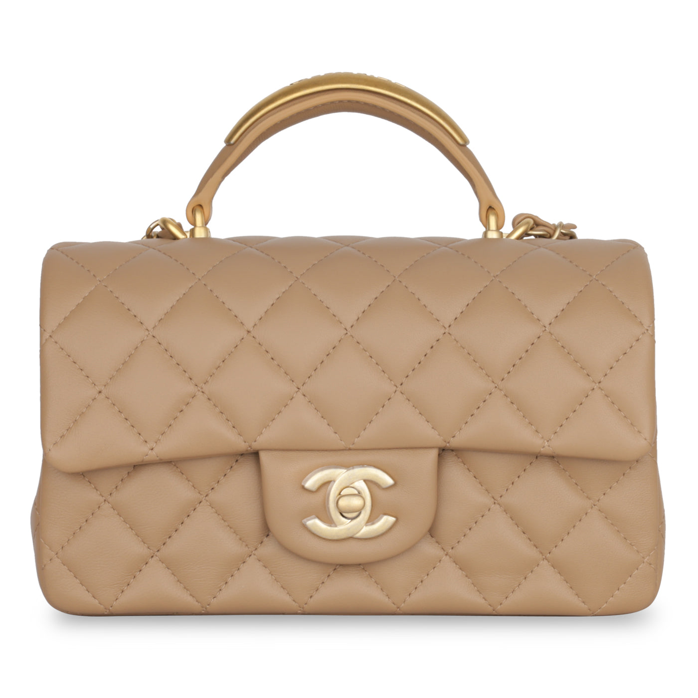 Chanel Classic Flap Lambskin Gold Shoulder Bag Style 70