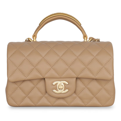 Chanel Classic Flap Lambskin Gold Shoulder Bag Style 70