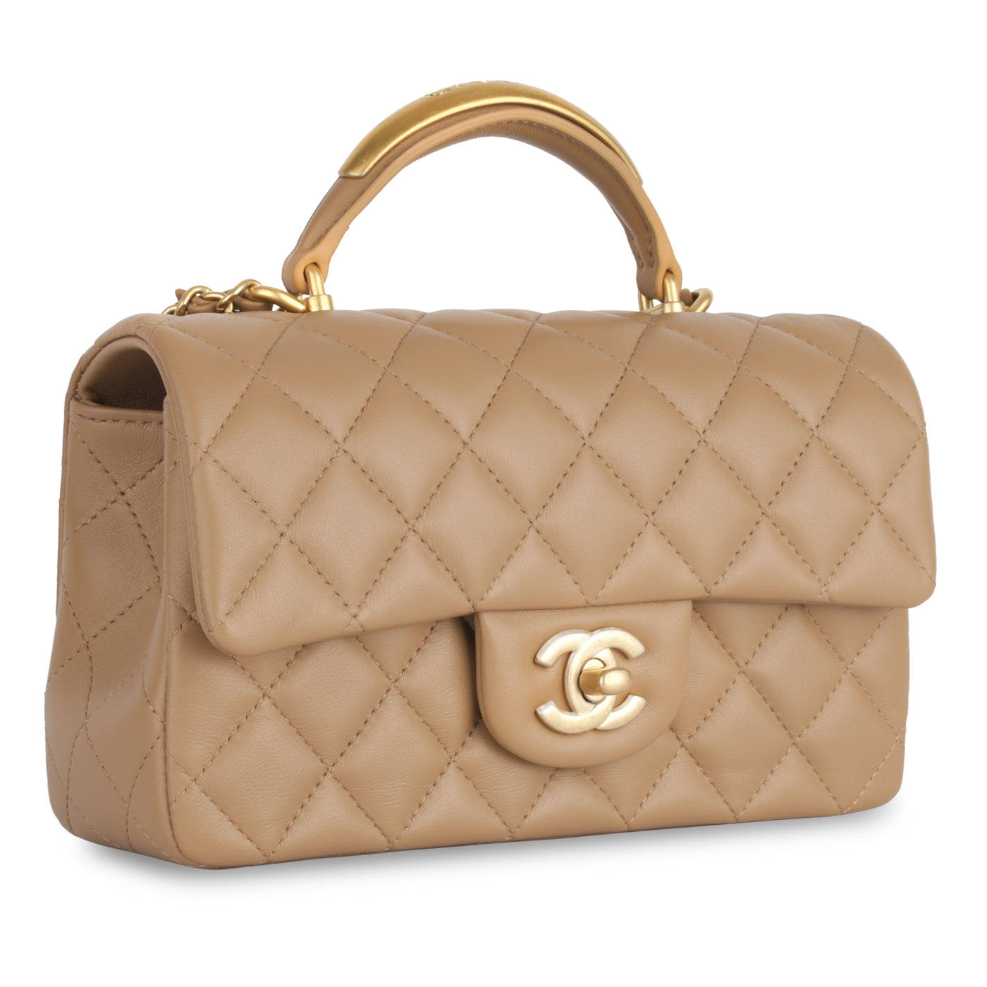 Chanel Classic Flap Lambskin Gold Shoulder Bag Style 70