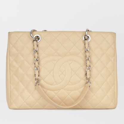 Chanel Shopping Tote Caviar Silver Tote Bag Caviar