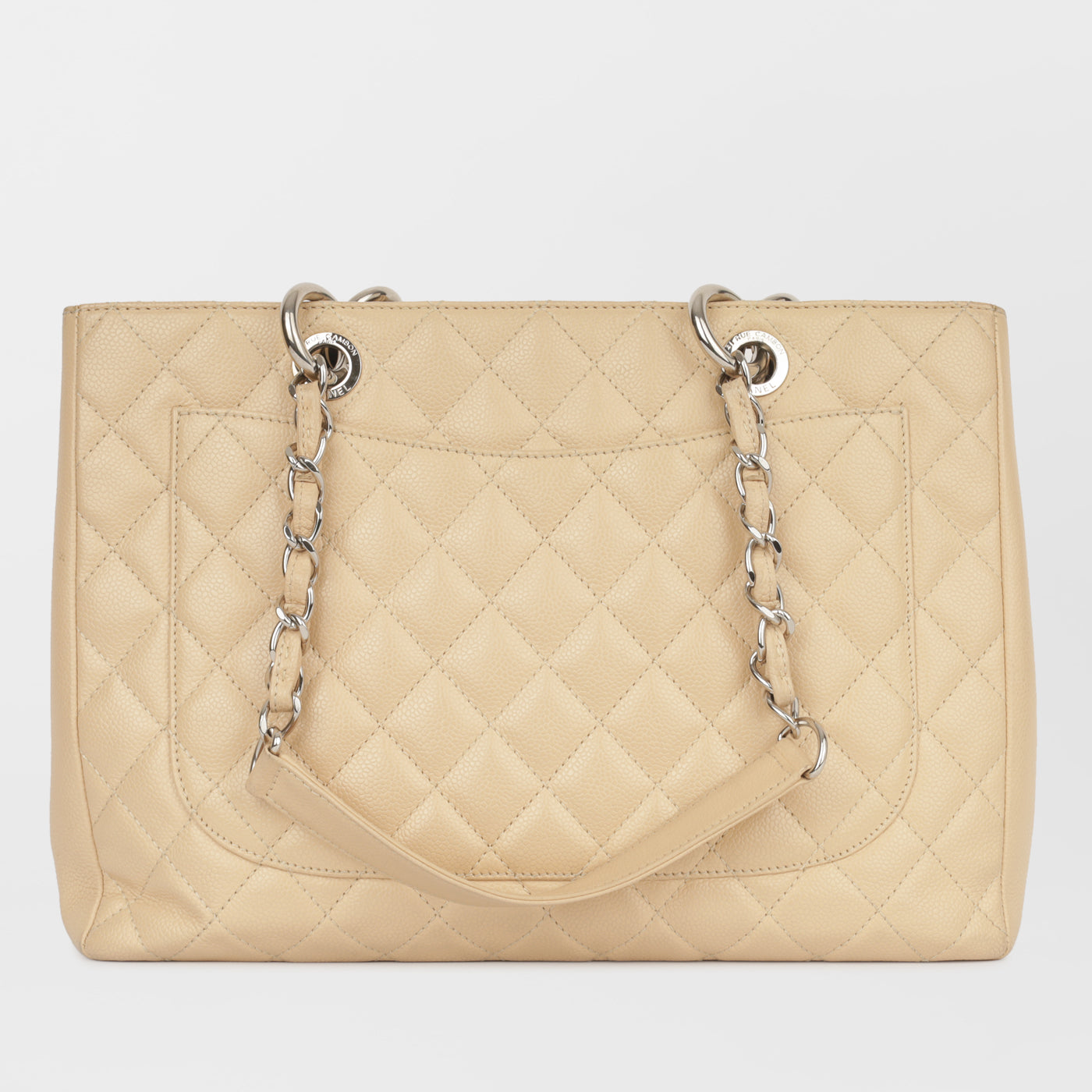 Chanel Shopping Tote Caviar Silver Tote Bag Caviar