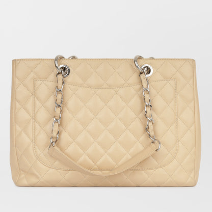 Chanel Shopping Tote Caviar Silver Tote Bag Caviar