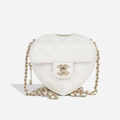 Chanel Small Heart Bag - White