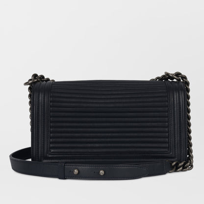 Chanel Boy Bag Lambskin Navy Shoulder Bag