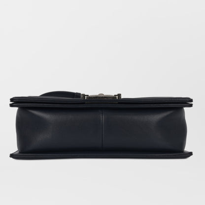 Chanel Boy Bag Lambskin Navy Shoulder Bag