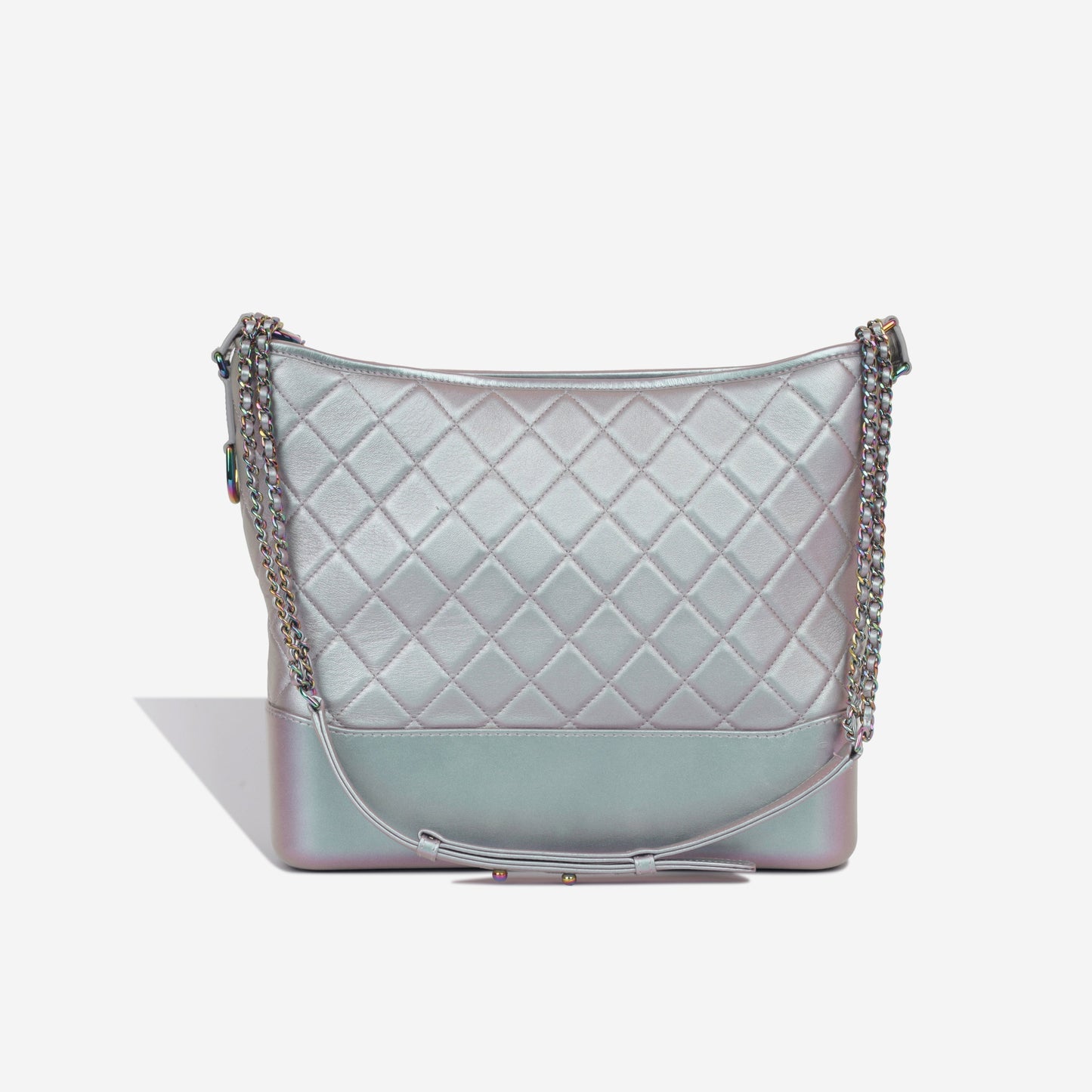 Chanel Gabrielle Lambskin Silver Shoulder Bag