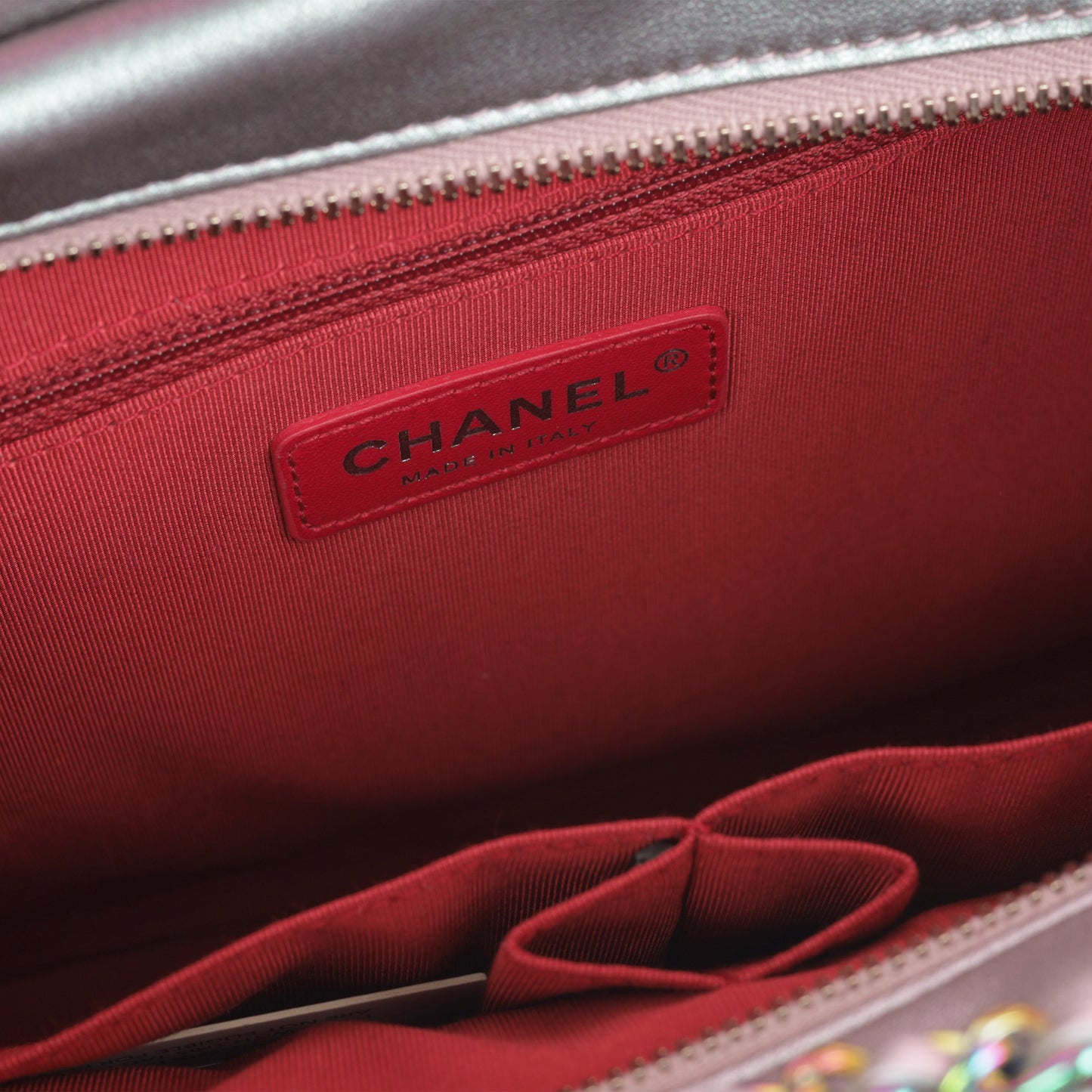 Chanel Gabrielle Lambskin Silver Shoulder Bag