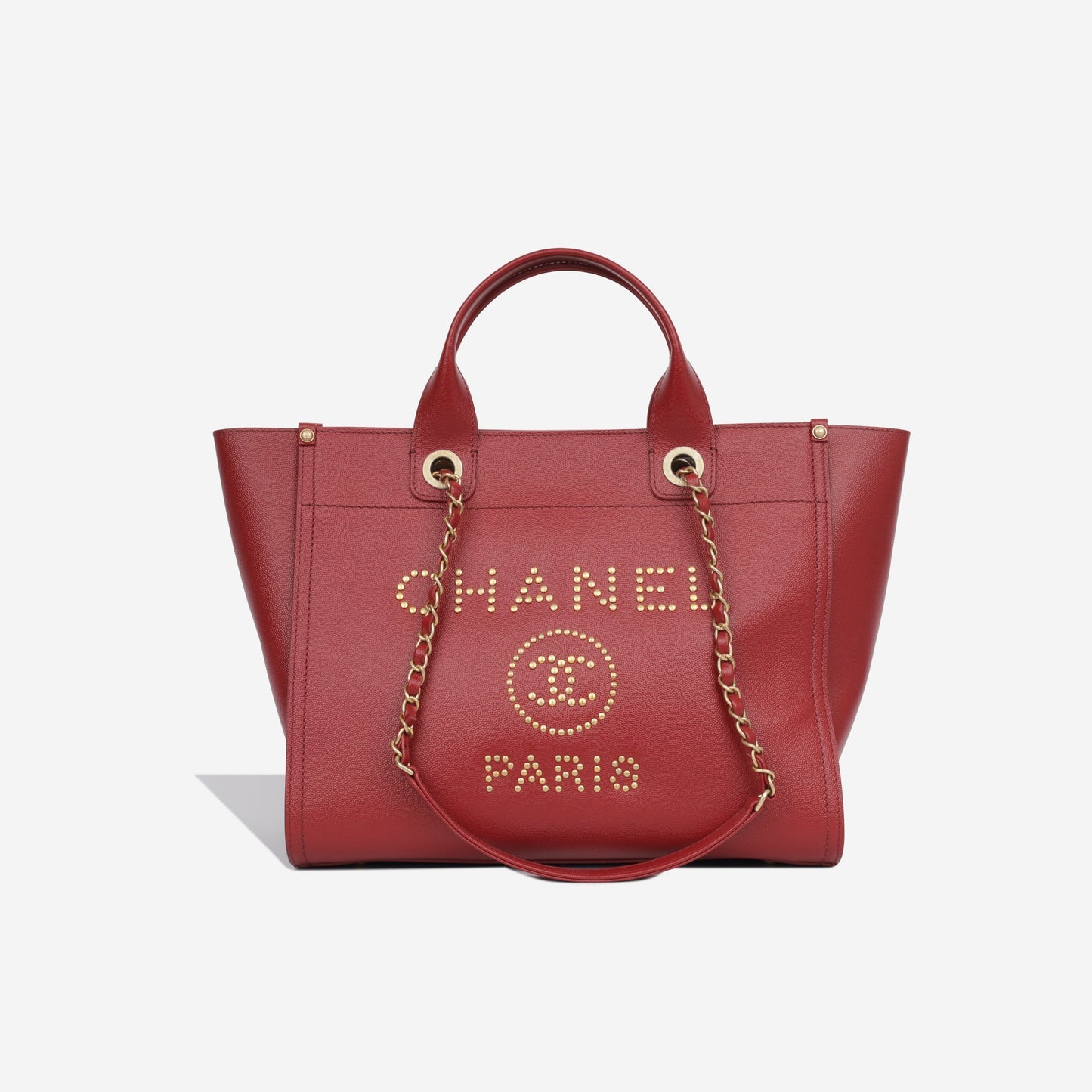 Chanel Deauville Caviar Gold Tote Bag