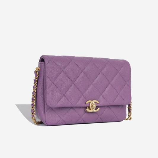 Chanel Classic Flap Caviar Gold Shoulder Bag Style 42