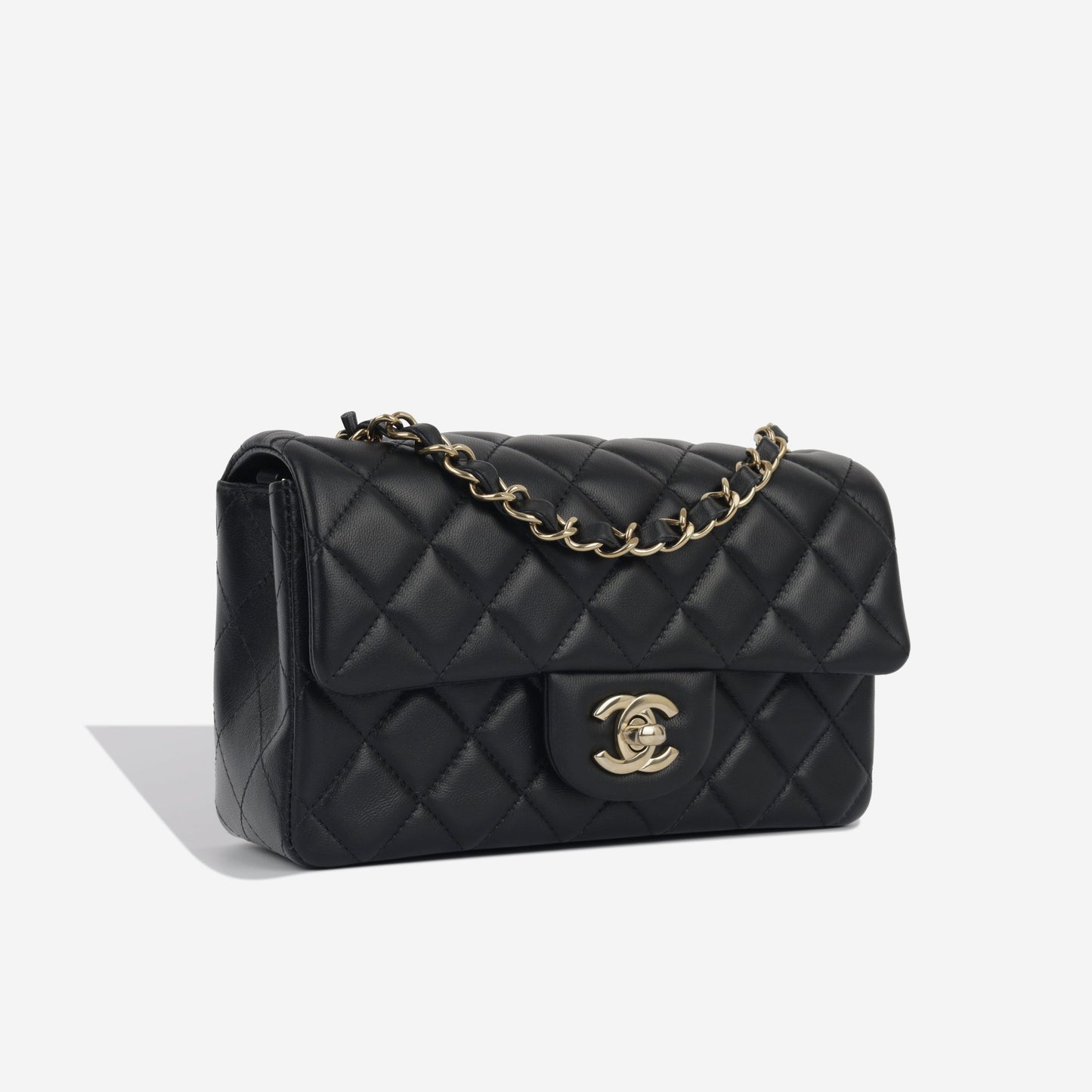 Chanel Classic Flap Lambskin Black Shoulder Bag Style 161
