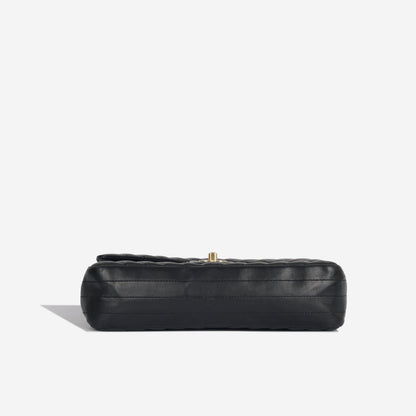 Chanel Classic Flap Lambskin Black Shoulder Bag Style 108