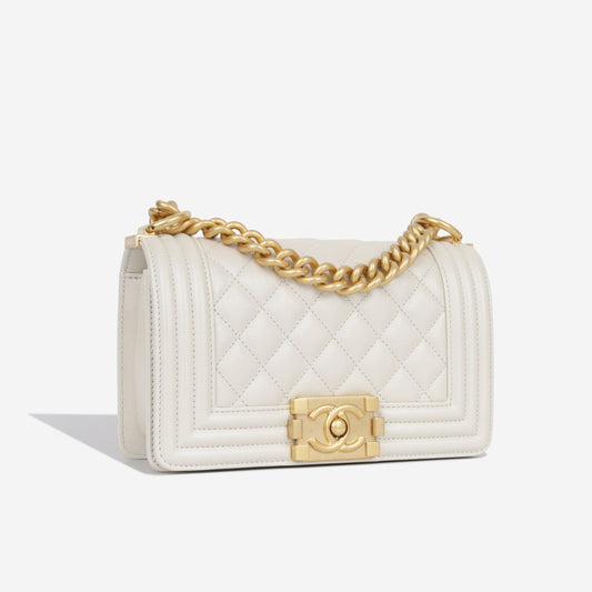 Chanel Boy Bag Lambskin Gold Shoulder Bag Style 7