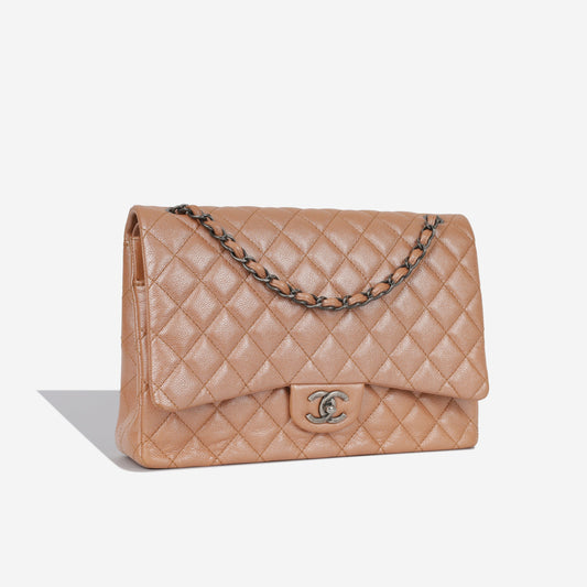 Chanel Classic Flap Caviar Tan Shoulder Bag