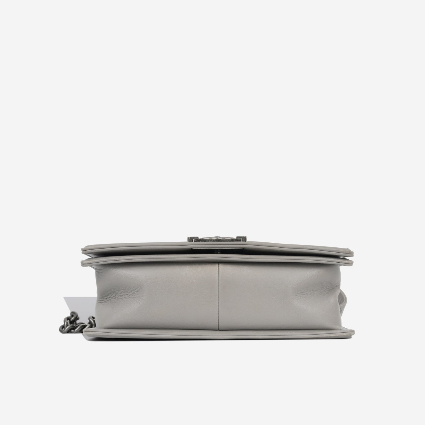 Chanel Boy Bag Lambskin Grey Shoulder Bag Lambskin