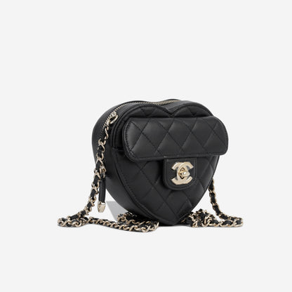 Chanel Luxury Lambskin Black Handbag Style 14