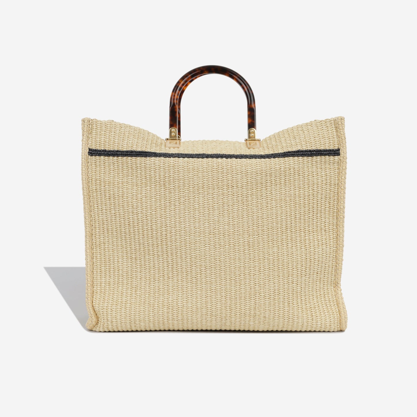 Fendi Sunshine Leather Beige Tote Bag Beige