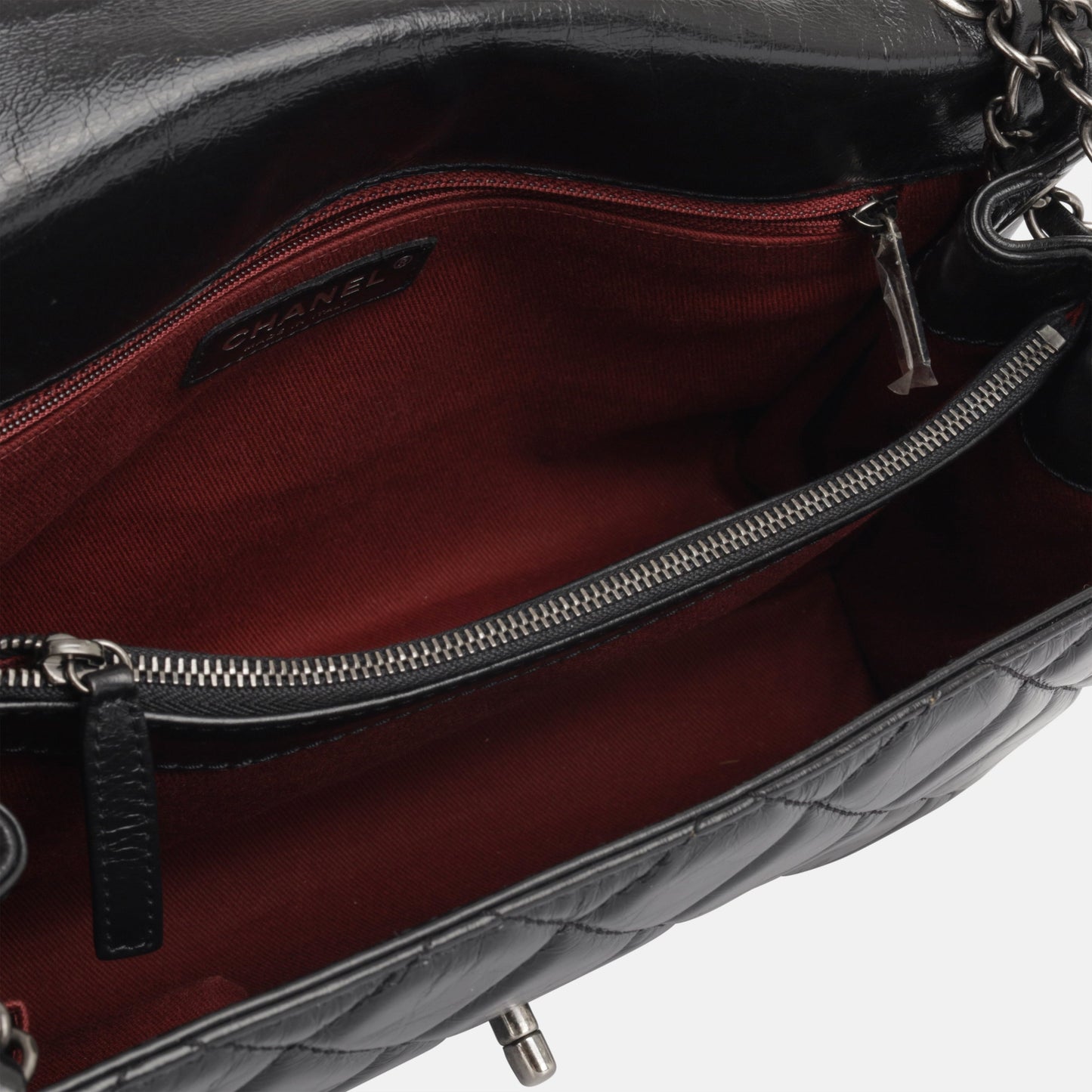 Chanel Classic Flap Lambskin Black Shoulder Bag Style 284