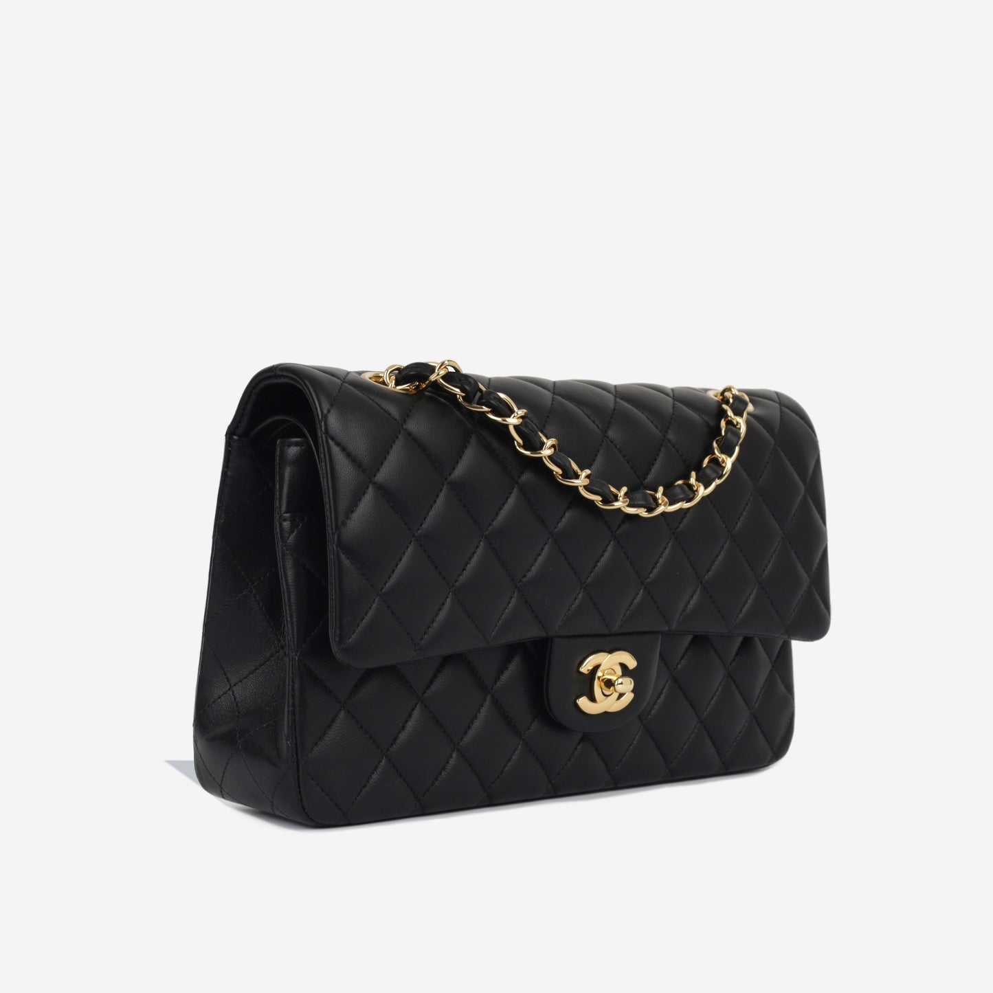 Chanel Classic Flap Lambskin Black Shoulder Bag Style 97