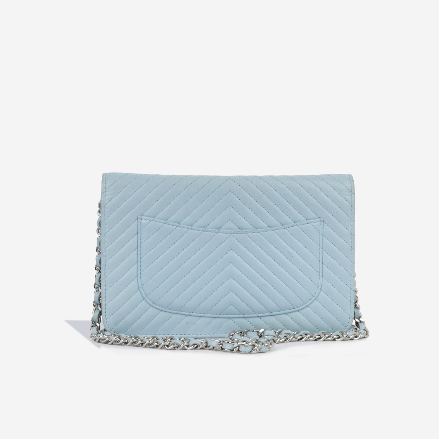 Chanel Wallet On Chain Lambskin Silver Crossbody Lambskin