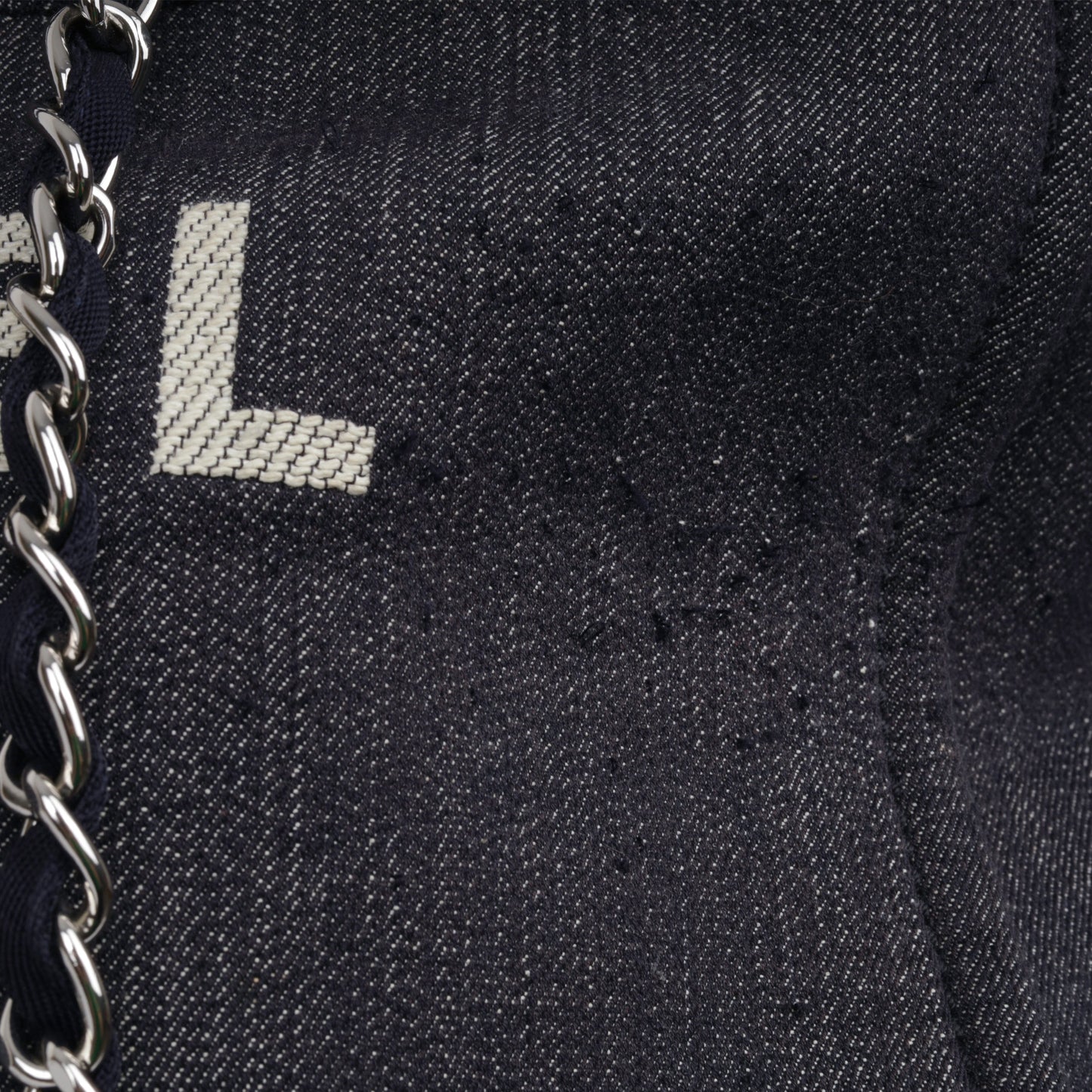 Chanel Cambon Tweed Silver Tote Bag Tweed