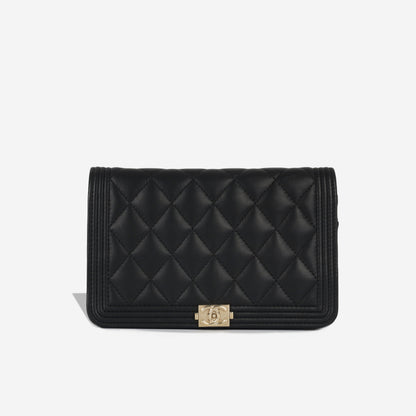 Chanel Boy Bag Lambskin Black Crossbody Style 4