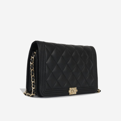 Chanel Boy Bag Lambskin Black Crossbody Style 4