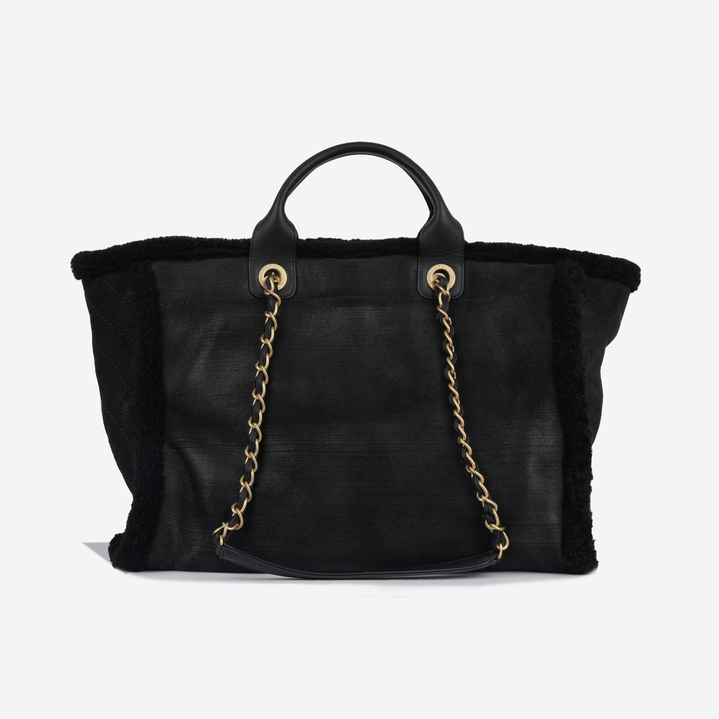 Chanel Deauville Leather Black Tote Bag