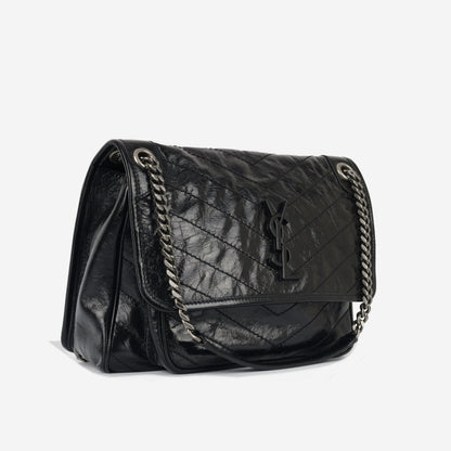 Saint Laurent Niki Calfskin Black Shoulder Bag