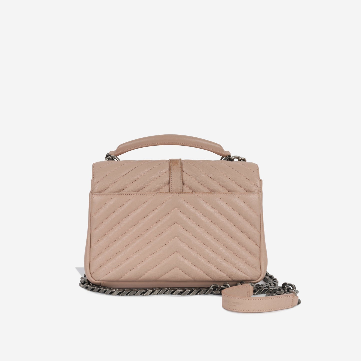 Saint Laurent College Calfskin Beige Shoulder Bag