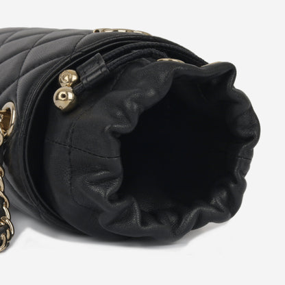 Chanel Vanity Lambskin Black Clutch Style 6