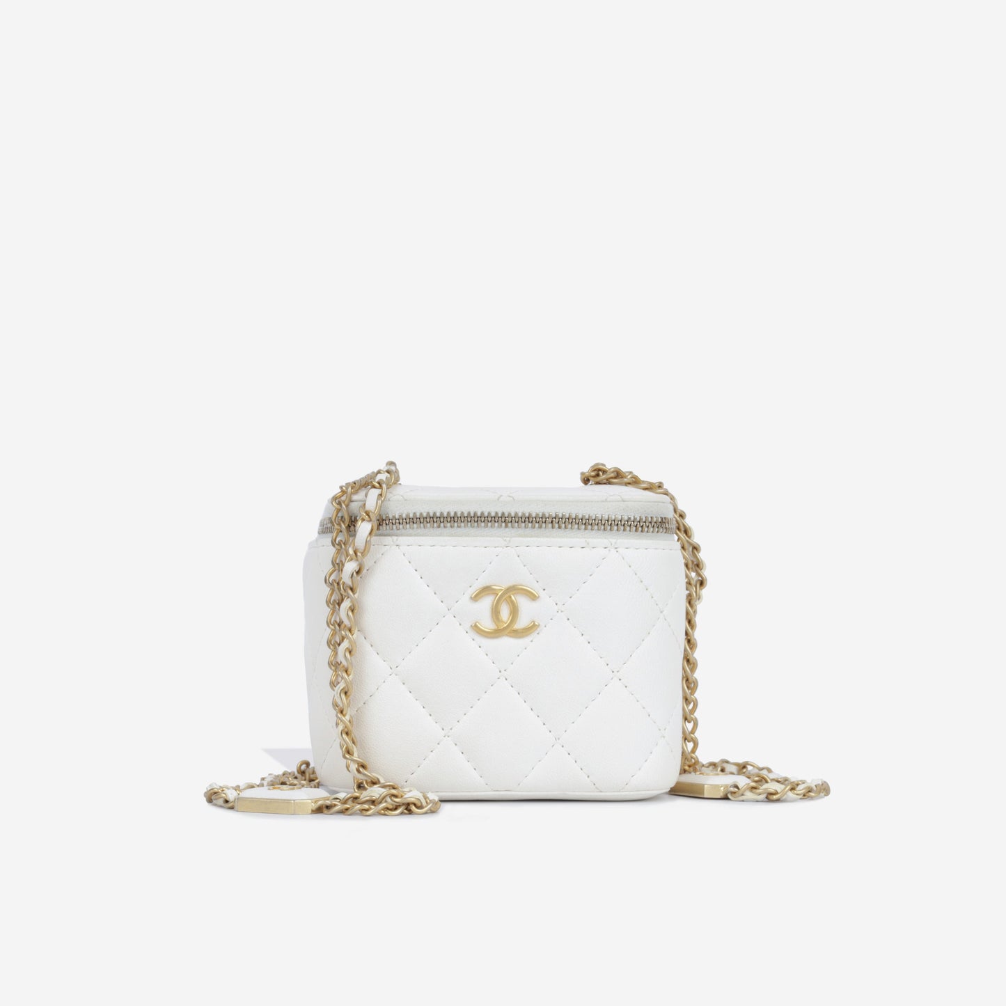 Chanel Vanity Lambskin Gold Clutch Lambskin