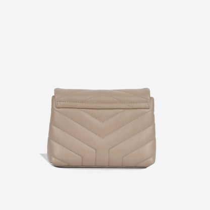 Saint Laurent Loulou Calfskin Beige Shoulder Bag